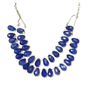 Tiered blue statement necklace